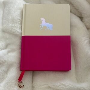 Charming Charlie Pink Cream Journal Book NEW Unicorn